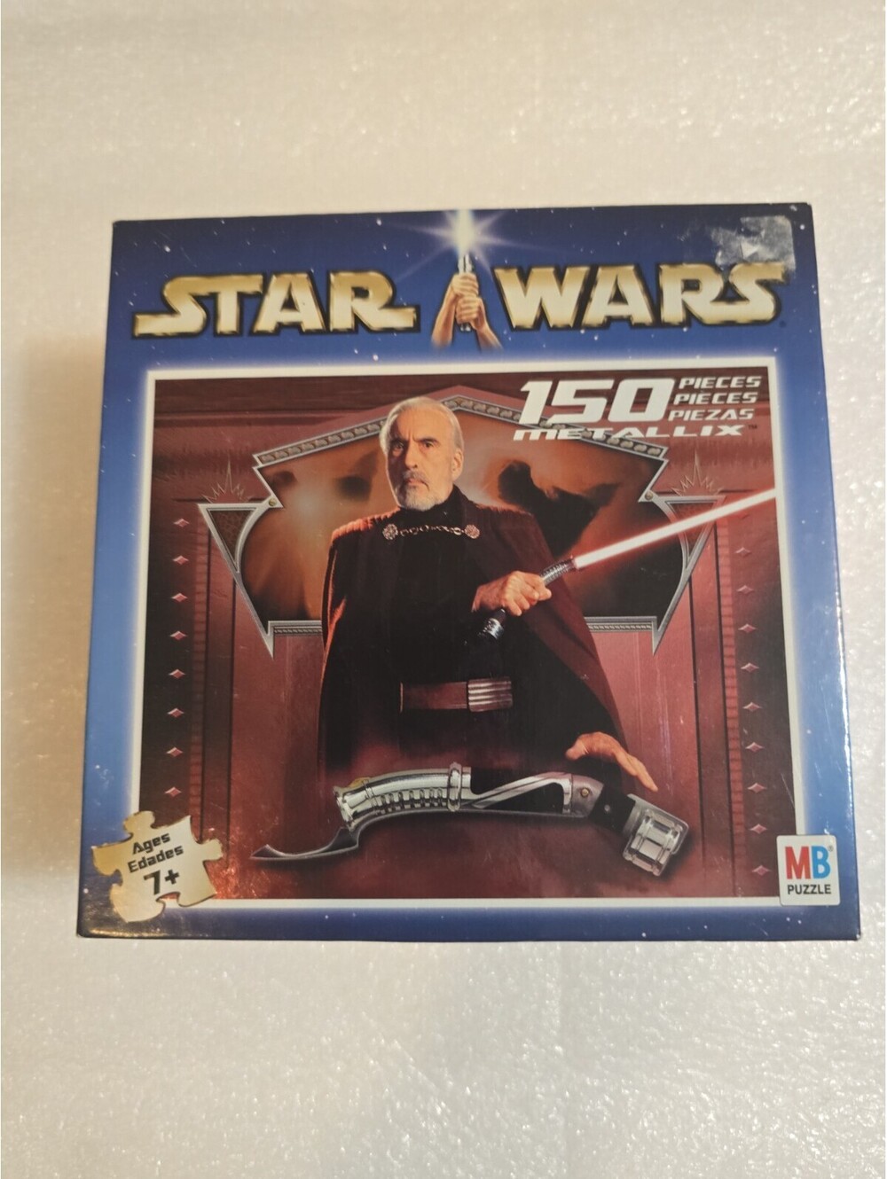 Star Wars MB Hasbro Puzzle 150 Piece Metallix Count Dooku 2002 Sealed